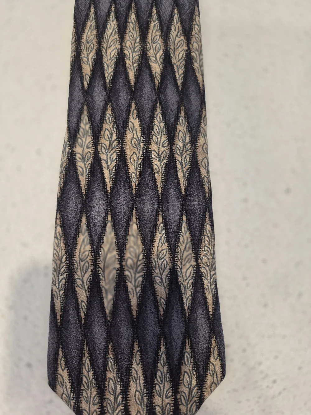 Vintage Brown and Black Paisley-Stripe Tie - Picture 6 of 8